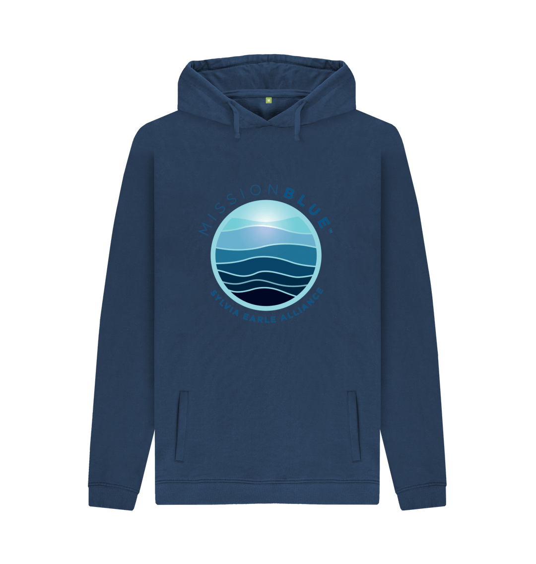 Navy Printed Hoody Front