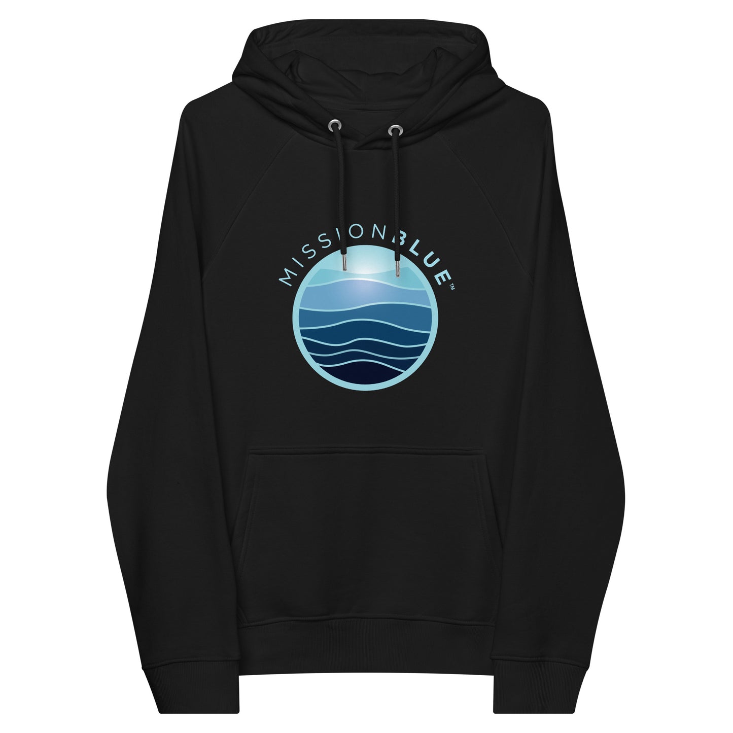 Unisex Black Eco Raglan Hoodie