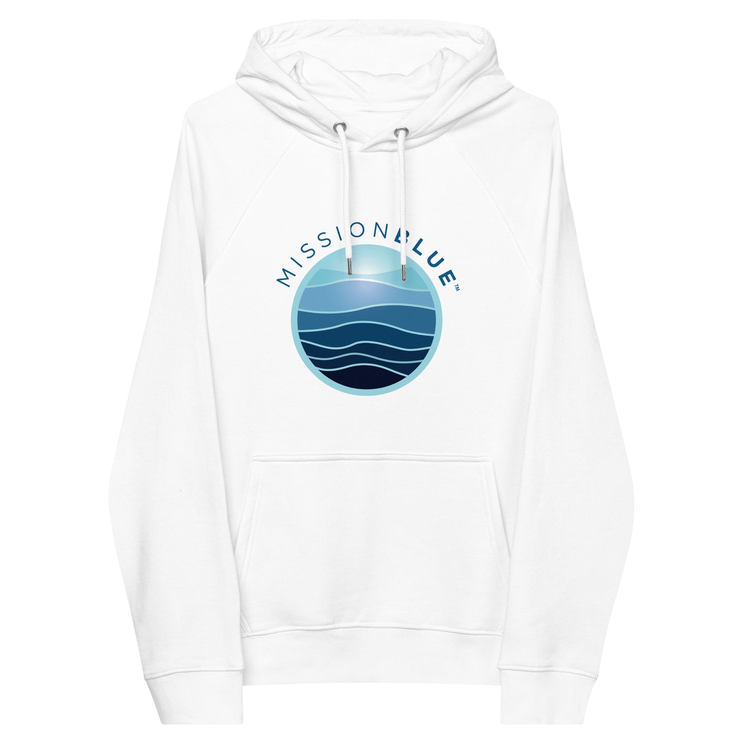 Unisex White Eco Raglan Hoodie