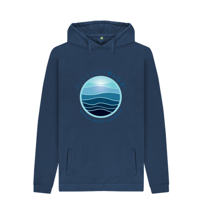 Navy Printed Hoody Front