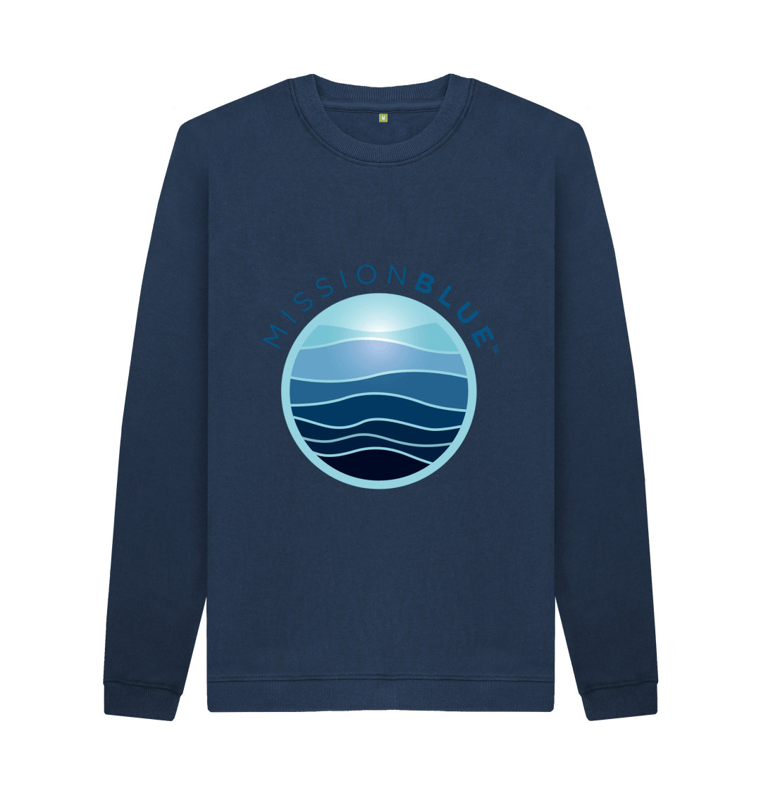Navy Blue Printed Sweater Front