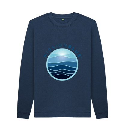 Navy Blue Printed Sweater Front