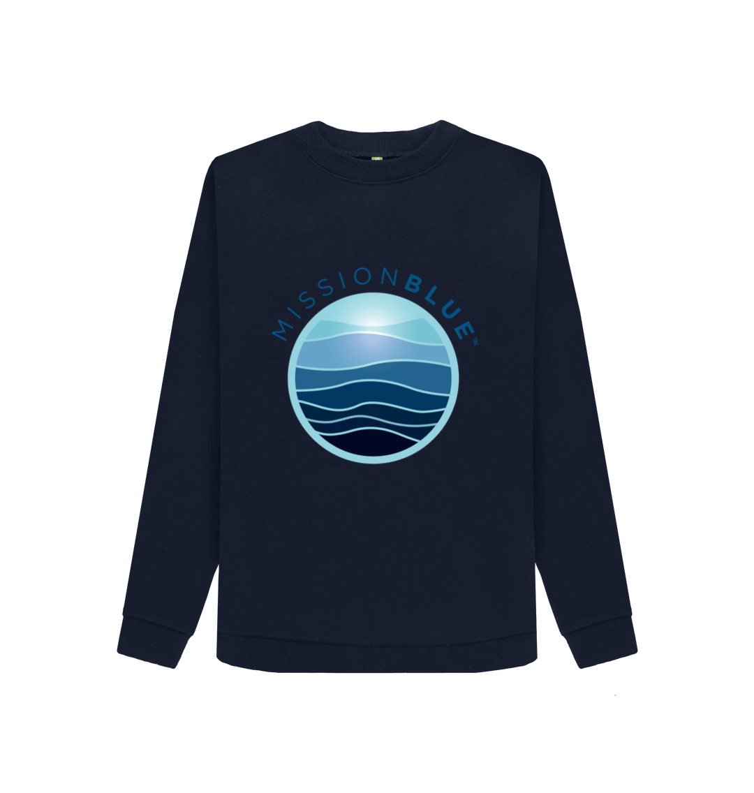 Navy Blue Printed Sweater Front