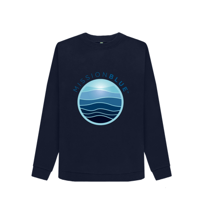 Navy Blue Printed Sweater Front