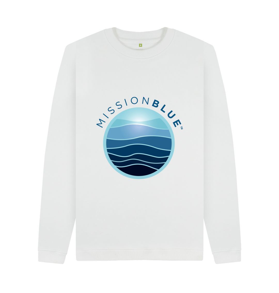 White Men's Crewneck Sweatshirt \u2013 Logo