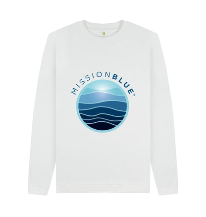White Men's Crewneck Sweatshirt \u2013 Logo