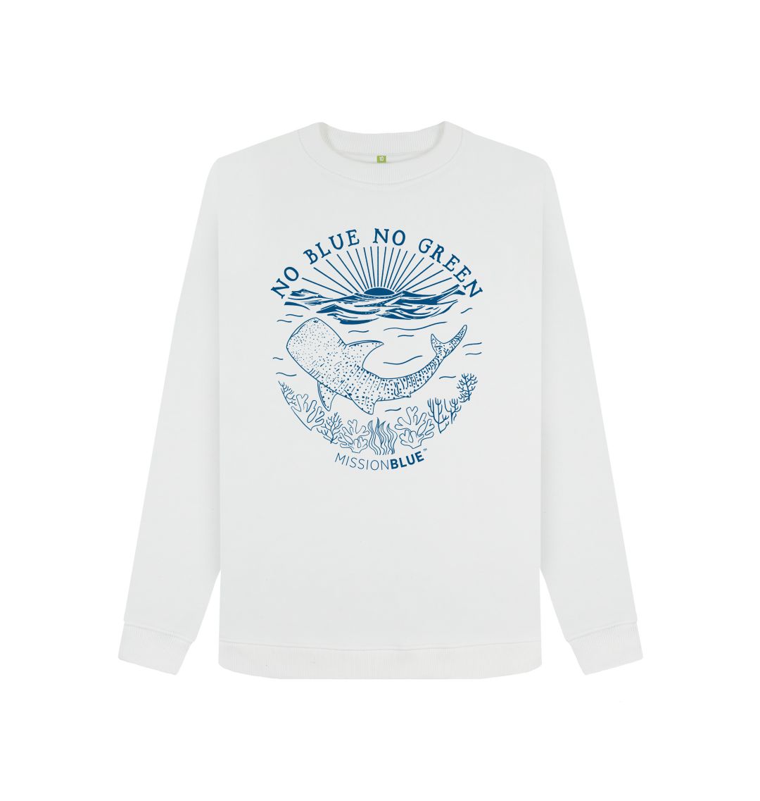 White Women's Light Jumper (Crewneck) No Blue No Green