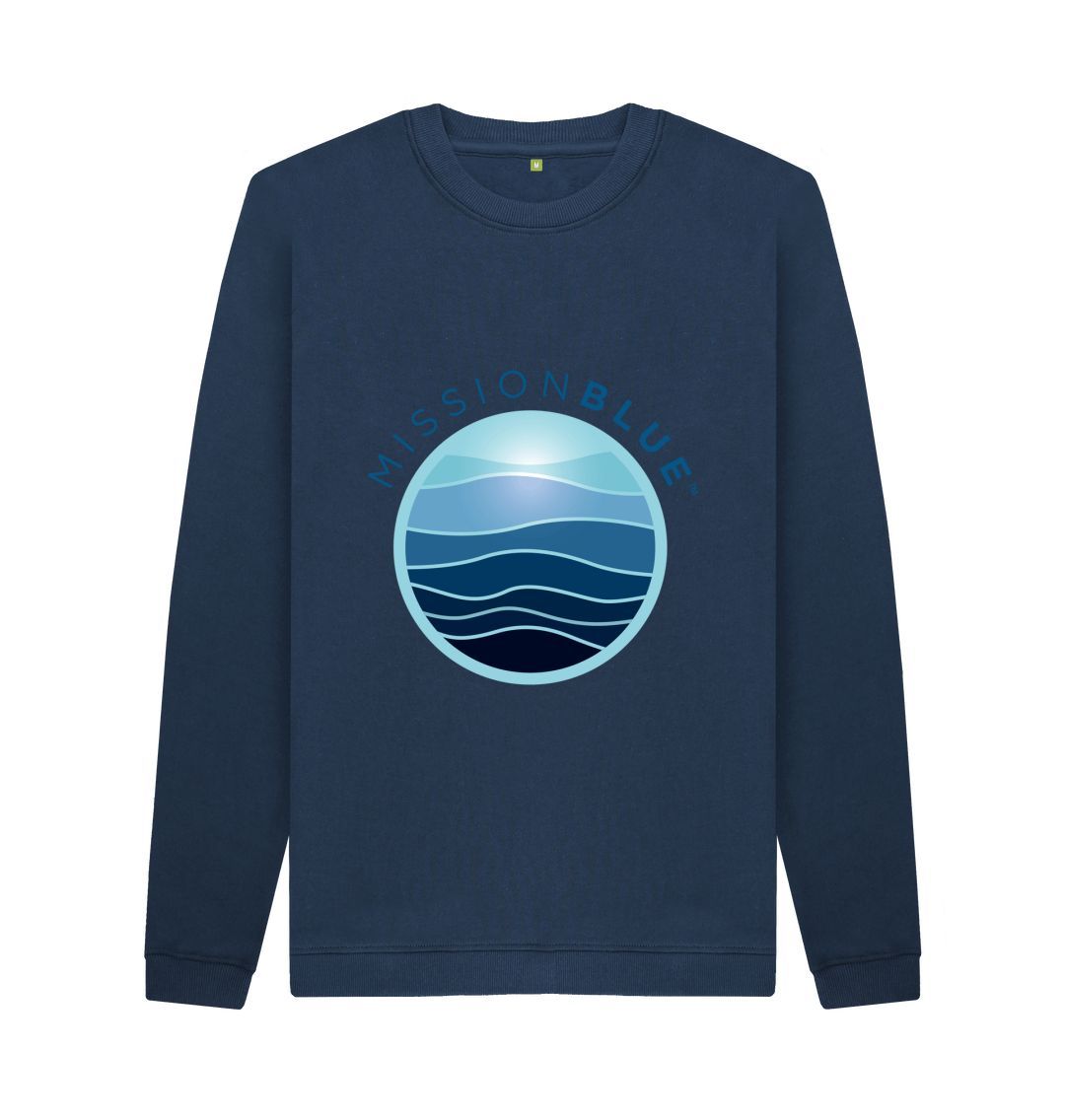 Navy Blue Men's Crewneck Sweatshirt \u2013 Logo