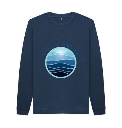 Navy Blue Men's Crewneck Sweatshirt \u2013 Logo